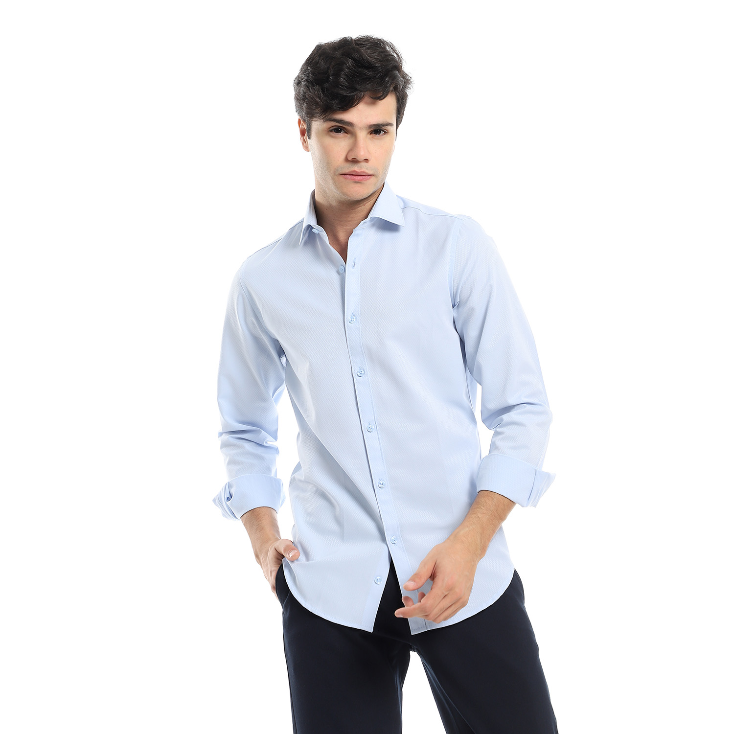 Semi Classic Shirt – Baby Blue - TIGHT STITCH