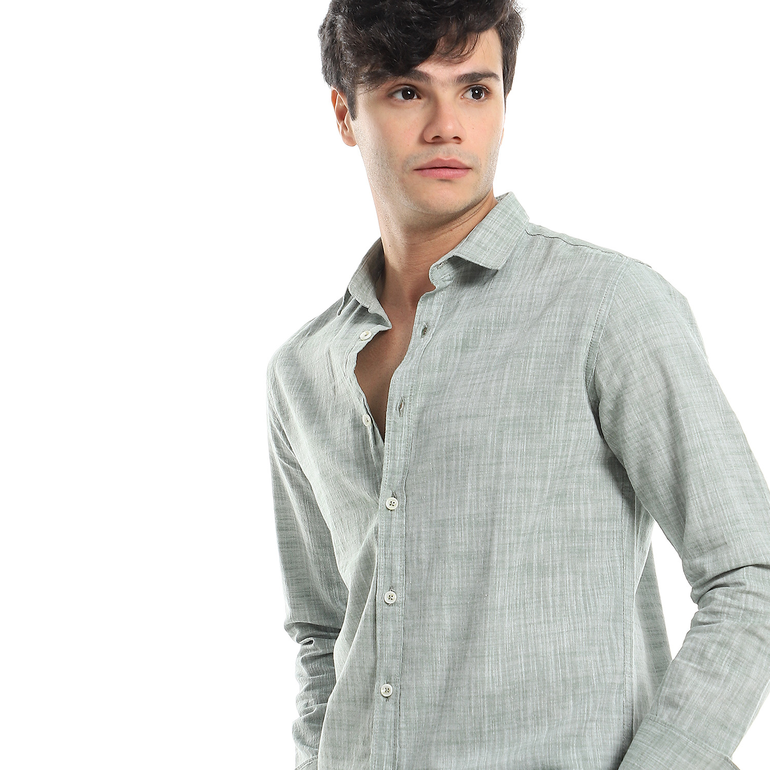 Plain Pure Linen Shirt – Green - TIGHT STITCH